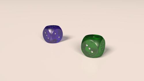 Translucent rounded dices preview image